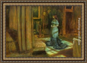 Eve Framed Paintings - The Eve of St. Agnes by John Everett Millais
