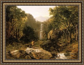 The Clove Catskills Framed Paintings - Catskill Mountain Scenery by John Frederick Kensett