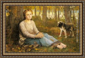 A Shepherdess with Her Flock Framed Paintings - A Shepherdess and her Flock by John Macallan Swan