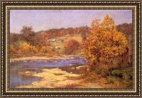 Adams Framed Paintings - Blue and Gold by John Ottis Adams