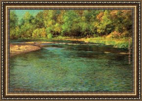 Adams Framed Paintings - Iredescence of a Shallow Stream by John Ottis Adams