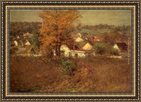 Adams Framed Paintings - Our Village 1902 by John Ottis Adams