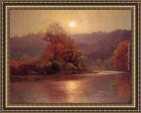 A Beautiful Day Framed Paintings - The Closing of an Autumn Day by John Ottis Adams