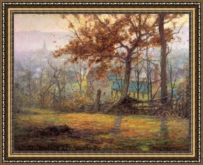 Mill on The Thames, Mapledurham Framed Paintings - The Old Mills of Brookville by John Ottis Adams