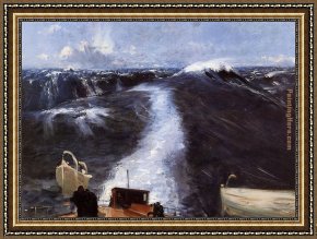 Sargent Framed Paintings - Atlantic Storm by John Singer Sargent