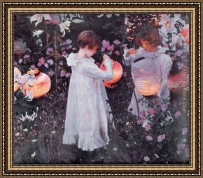 Sargent Framed Paintings - Carnation, Lily, Lily, Rose by John Singer Sargent