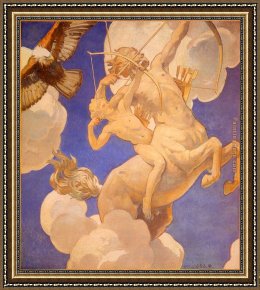 Sargent Framed Paintings - Chiron and Achilles by John Singer Sargent