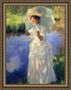 Sargent Framed Paintings - Morning Walk by John Singer Sargent