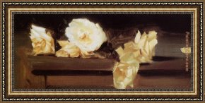 Sargent Framed Paintings - Roses by John Singer Sargent