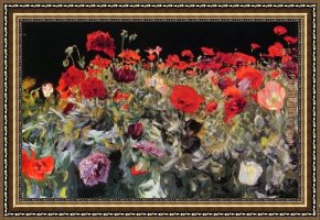 Sargent Framed Paintings - Sargent  Poppies by John Singer Sargent