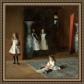 Sargent Framed Paintings - The Daughters of Edward Darley Boit by John Singer Sargent