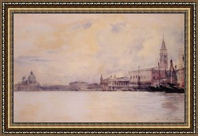 Sargent Framed Paintings - The Entrance to the Grand Canal Venice by John Singer Sargent