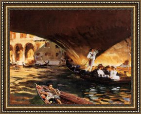 The Rialto Framed Paintings - The Rialto Grand Canal by John Singer Sargent