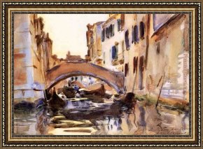 Sargent Framed Paintings - Venetian Canal by John Singer Sargent