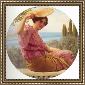 24 Hours at Lemans Framed Paintings - Golden Hours by John William Godward