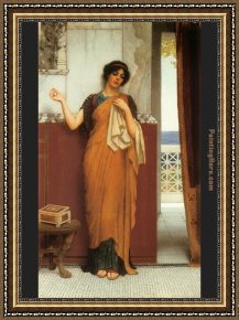 Thoughts of Springtime Framed Paintings - Idle Thoughts by John William Godward