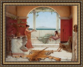 A Beautiful Day Framed Paintings - The Sweet Siesta of a Summer Day by John William Godward