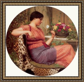 Hard Times Framed Paintings - The Time of Roses by John William Godward
