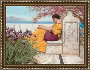 Those Blossoms You Gave So Freely 4 Framed Paintings - Under the Blossom that Hangs on the Bough by John William Godward