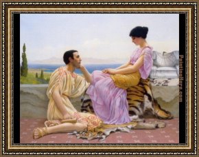Hard Times Framed Paintings - Youth and Time by John William Godward