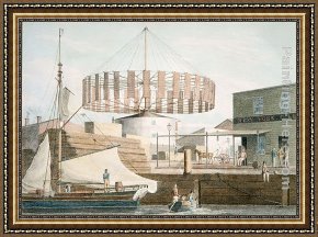 Flatford Mill Framed Paintings - Circular Mill, King Street, New York by John William Hill