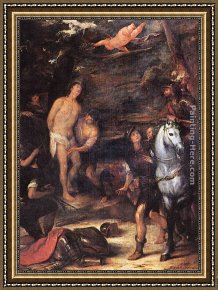 Sebastian Framed Paintings - Martyrdom of St. Sebastian by Jose Antolinez