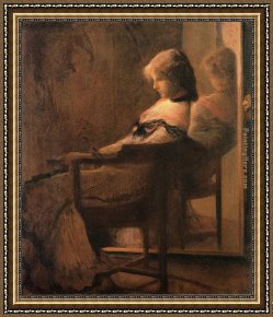 Soul Reflection 2 Framed Paintings - Reflections aka Arrangement in Pink and Blue by Joseph DeCamp