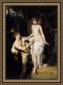 Pygmalion And The Image I - The Heart Desires Framed Paintings - Young Girl at the Scamander River by Joseph-Desire Court