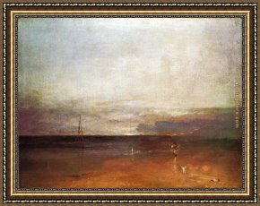 Rocky Coast And Gulls Framed Paintings - Rocky Bay with Figures by Joseph Mallord William Turner