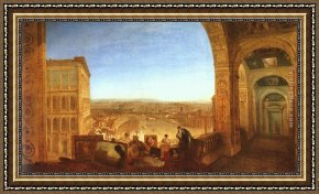 Gardens of The Vatican Framed Paintings - Rome from the Vatican by Joseph Mallord William Turner