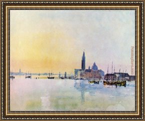 Venice Twilight Framed Paintings - Venice San Guirgio from the Dogana Sunrise by Joseph Mallord William Turner