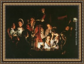 Kentucky Derby Framed Paintings - Experiment with the Air-Pump by Joseph Wright of Derby