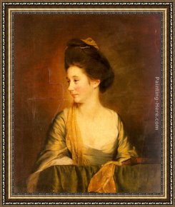 Kentucky Derby Framed Paintings - Portrait Of Susannah Leigh (1736-1804) by Joseph Wright of Derby