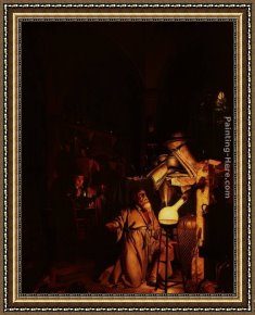 Kentucky Derby Framed Paintings - The Alchemist in Search of the Philosopher's Stone by Joseph Wright of Derby