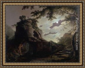 Virgil's Tomb Framed Paintings - Virgil's Tomb by Joseph Wright of Derby
