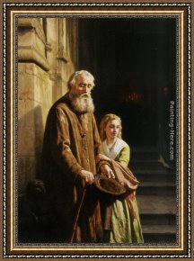 Josephus Framed Paintings - A Helping Hand by Josephus Laurentius Dyckmans