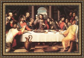 Picture of The Last Supper II Framed Paintings - The Last Supper by Juan de Juanes