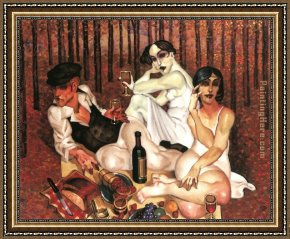 Brazilian Forest Framed Paintings - Picnic in the Forest of Gustave Klimt by Juarez Machado