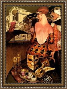 The Rialto Framed Paintings - Ponto di Rialto by Juarez Machado