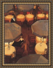 The Umbrellas Framed Paintings - Umbrella Lights by Juarez Machado