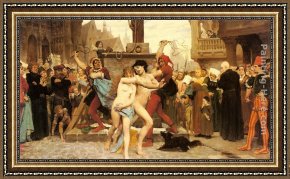 Comtesse De Tillieres Framed Paintings - Le Supplice des Adulteres by Jules Arsene Garnier
