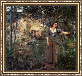 Joan of Arc Framed Paintings - Joan of Arc by Jules Bastien-Lepage