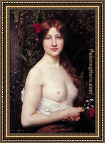 Vue De Saintes Maries 1888 Framed Paintings - Fleurs des Champs by Jules Joseph Lefebvre