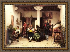 Courtship The Proposal Framed Paintings - A Proposal of Marriage by Jules Worms