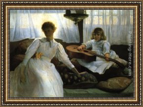 24 Hours at Lemans Framed Paintings - Idle Hours by Julian Alden Weir