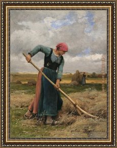 Julien Framed Paintings - Faneuse by Julien Dupre