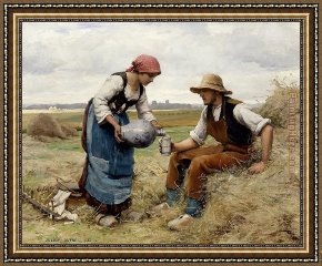 Julien Framed Paintings - Femme Versant a Boire by Julien Dupre