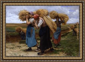 Julien Framed Paintings - Glaneuses by Julien Dupre