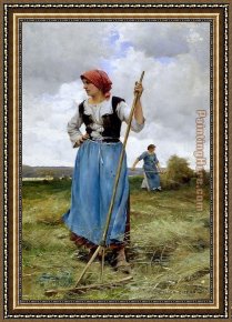 Julien Framed Paintings - Le Repos by Julien Dupre