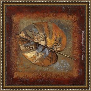 Town Square Framed Paintings - Rustic Leaf Square I by Lanie Loreth
